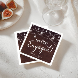 Rustic We're Engaged Verloving Feest Diner Servett Servet