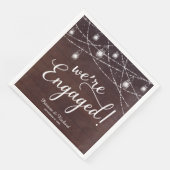 Rustic We're Engaged Verloving Feest Diner Servett Servet (Hoek)