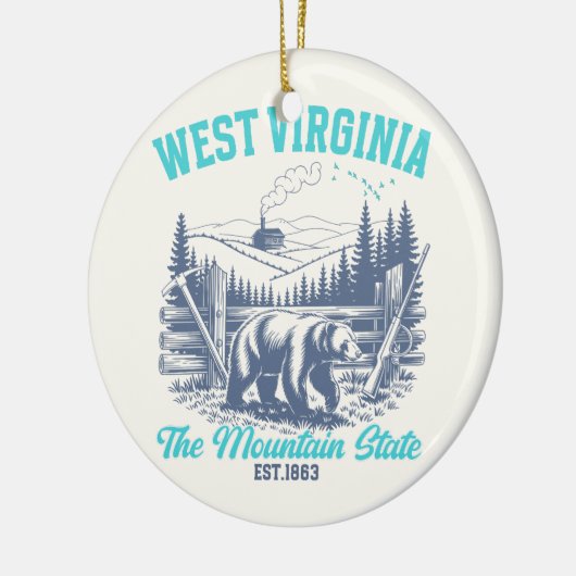 Rustic West Virginia Nature Scene  Keramisch Ornament (Links)