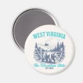 Rustic West Virginia Nature Scene with Bear Magneet (Voorkant / Achterkant)