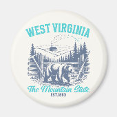 Rustic West Virginia Nature Scene with Bear Magneet (Voorkant)
