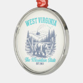 Rustic West Virginia Nature Scene with Bear Metalen Ornament (Links)
