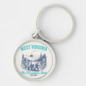 Rustic West Virginia Nature Scene with Bear Sleutelhanger (Voorkant)