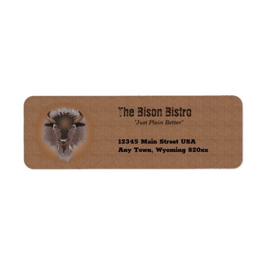 Rustic Westen Plains Bison Etiket (Voorkant)