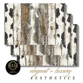 Rustic Western Aged Wood Luxe Aesthetics Inpakpapier Vel