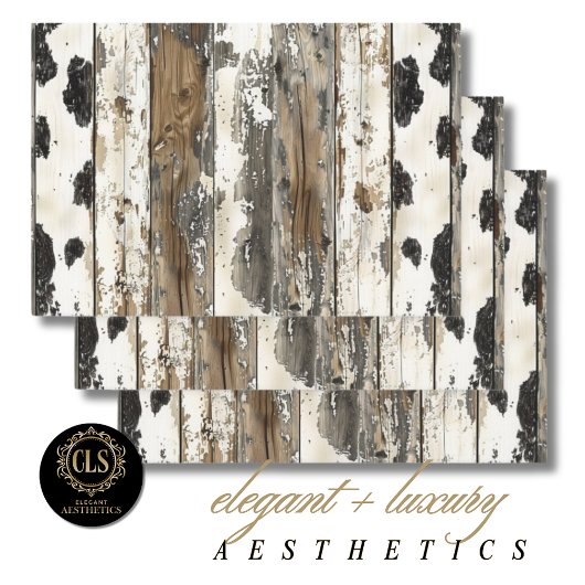 Rustic Western Aged Wood Luxe Aesthetics Inpakpapier Vel