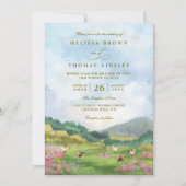 Rustic Western Barn Countryside QR Code Wedding Kaart (Voorkant)