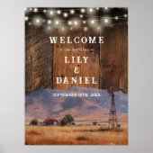 Rustic Western Barn Wedding Welcome Sign Poster (Voorkant)