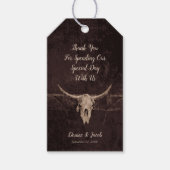 Rustic Western Bull Skull Wedding Country Texture Cadeaulabel (Voorkant)