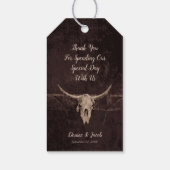 Rustic Western Bull Skull Wedding Country Texture Cadeaulabel (Achterkant)