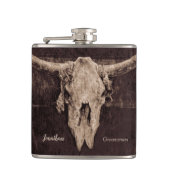 Rustic Western Bull Skull Wedding Country Texture Heupfles (Voorkant)