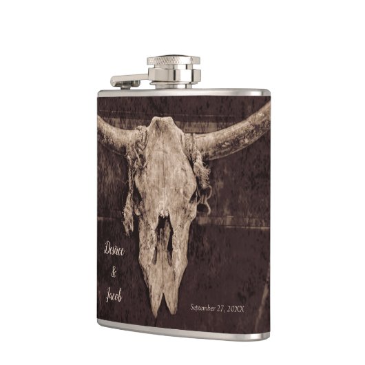 Rustic Western Bull Skull Wedding Country Texture Heupfles (Links)