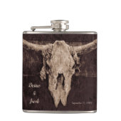 Rustic Western Bull Skull Wedding Country Texture Heupfles (Voorkant)