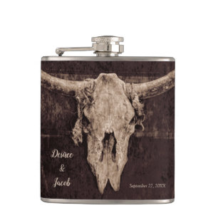 Rustic Western Bull Skull Wedding Country Texture Heupfles