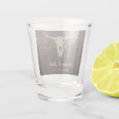 Rustic Western Bull Skull Wedding Country Texture Shot Glas (Achterkant)