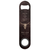 Rustic Western Bull Skull Wedding Country Texture Speed Flessenopener (Achterkant)