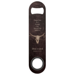 Rustic Western Bull Skull Wedding Country Texture Speed Flessenopener