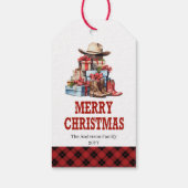 Rustic Western Christmas tag editable with name Cadeaulabel (Achterkant)
