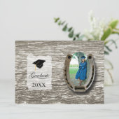 Rustic Western College Graduation Announcement  Kaart (Staand voorkant)