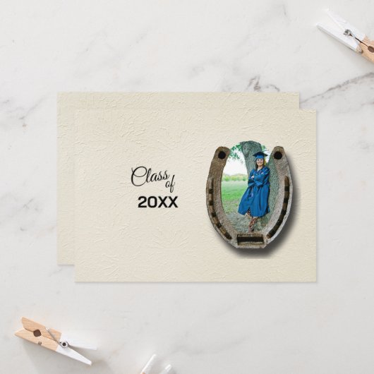Rustic Western College Graduation Announcement  Kaart (Voorkant / Achterkant in situ)