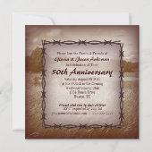 Rustic Western Country 50th verjaardagsfeestje Kaart (Achterkant)