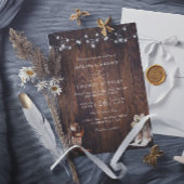 Rustic Western Country Barn QR Code Wedding Kaart