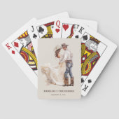 Rustic Western Couple Wedding Pokerkaarten (Achterkant)