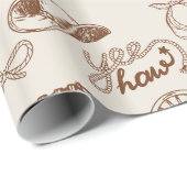 Rustic Western Cowboy Boots and Hat Ranch Pattern Cadeaupapier (Rol Hoek)