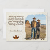 Rustic Western Cowboy Christmas Photo Feestdagenkaart (Achterkant)