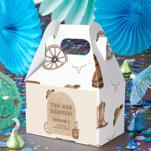 Rustic western cowboy you are wanted birthday  bedankdoosjes (Feest)