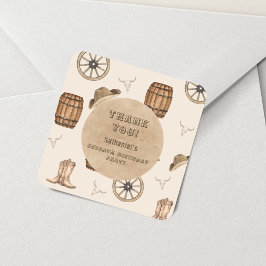 Rustic western cowboy you are wanted birthday vierkante sticker