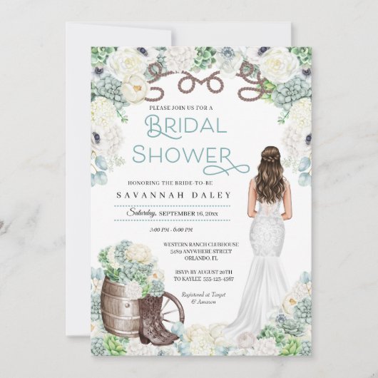 Rustic Western Cowgirl Boots Vrijgezellenfeest Kaart (Voorkant)