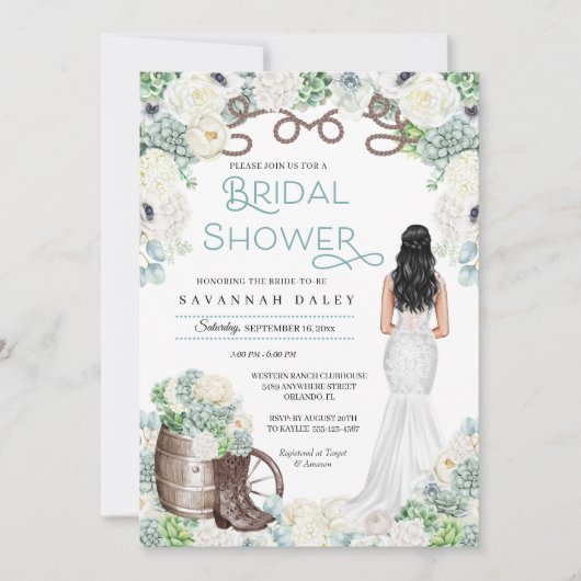 Rustic Western Cowgirl Boots Vrijgezellenfeest Kaart (Voorkant)