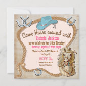 Rustic Western Cowgirl Uitnodigingen (Voorkant)