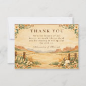 Rustic Western Desert Wedding Bedankkaart (Voorkant)