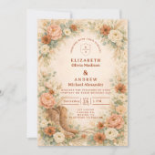 Rustic Western Floral Arch Wedding Kaart (Voorkant)