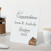 Rustic Western Graduation Reclamebord Met Voetstuk (Insitu)