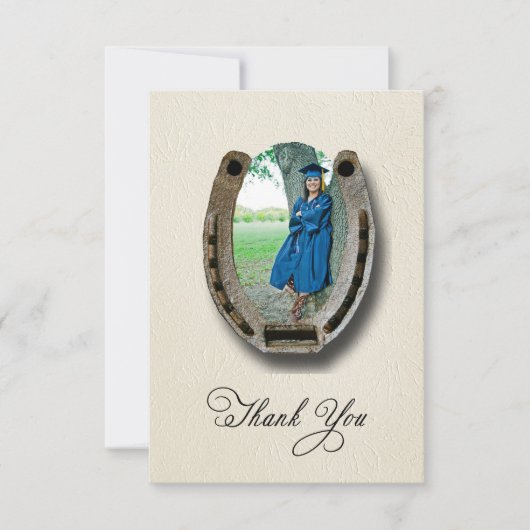 Rustic Western Graduation Thank You card Bedankkaart (Voorkant)
