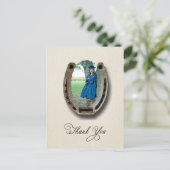 Rustic Western Graduation Thank You postcard Briefkaart (Staand voorkant)