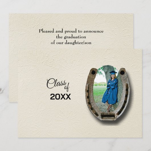 Rustic Western Hi-School Graduation Announcement Kaart (Voorkant / Achterkant)