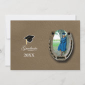 Rustic Western Hi-School Graduation Announcement  Kaart (Voorkant)