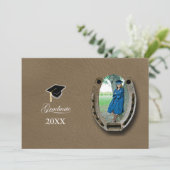 Rustic Western Hi-School Graduation Announcement  Kaart (Staand voorkant)