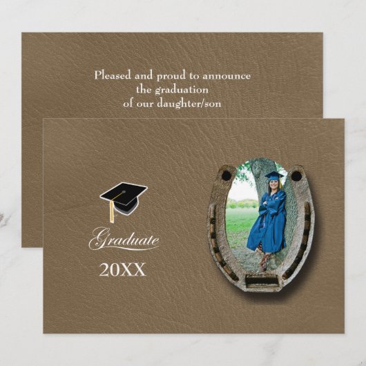 Rustic Western Hi-School Graduation Announcement  Kaart (Voorkant / Achterkant)