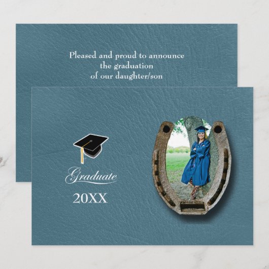 Rustic Western Hi-School Graduation Announcement  Kaart (Voorkant / Achterkant)