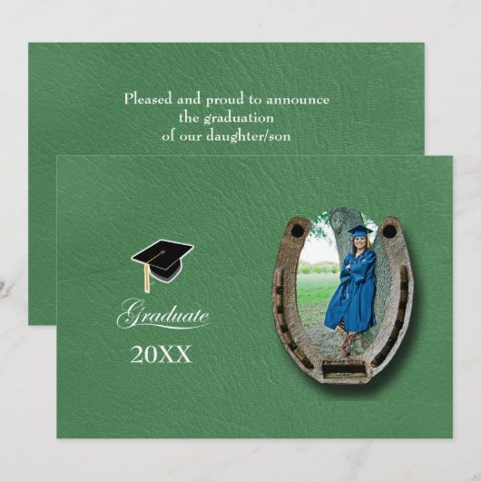 Rustic Western Hi-School Graduation Announcement  Kaart (Voorkant / Achterkant)