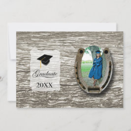 Rustic Western Hi-School Graduation Announcement  Kaart