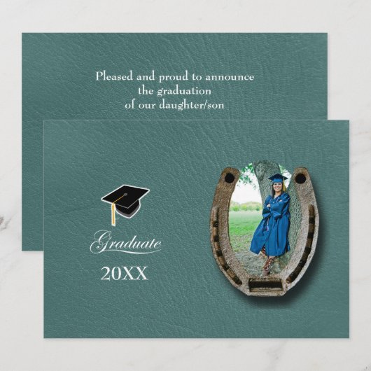 Rustic Western Hi-School Graduation Announcement  Kaart (Voorkant / Achterkant)