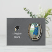 Rustic Western Hi-School Graduation Announcement  Kaart (Staand voorkant)