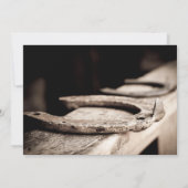 Rustic Western Hoof Hoefijzer Wedding Invitations Kaart (Achterkant)