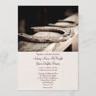 Rustic Western Hoof Hoefijzer Wedding Invitations Kaart